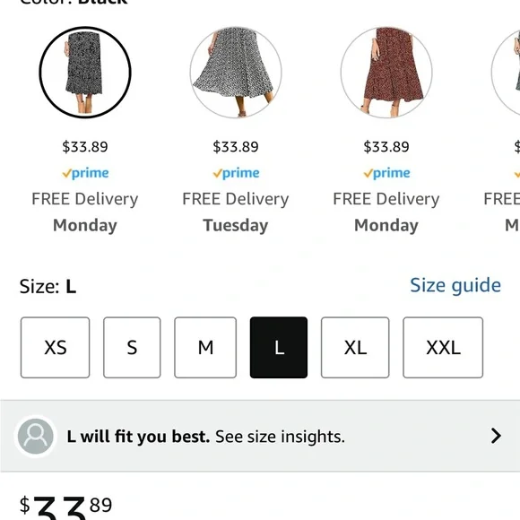 EXLURA women’s high waisted polka dot pleated midi skirt - Picture 3 of 9